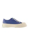 Marni Calf Hair And Leather Sneakers With Chunky Sole In Blue