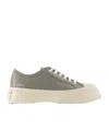 Marni Logo Patch Lace-up Sneakers In Nude