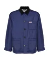 Marni Contrasting Collar Buttoned Overshirt Jacket In Blue