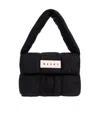 Marni Logo Patch Padded Shoulder Bag In Black