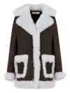 Marni Logo-patch Pocket Leather Jacket In Brown