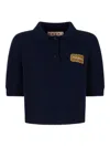 Marni Mending Logo Cashmere Sweater In Blue