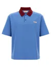 Marni Polo In Piquet Blu Con Colletto A Contrasto