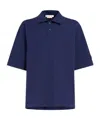 Marni Logo-patch Cotton Polo Shirt In Blue