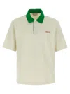Marni Cotton Blend Polo Shirt With Contrasting Collar In Multi