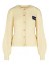 Marni Long-sleeved Knitted Cardigan In Neutral