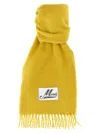 Marni Logo Patch Scarf Scarves, Foulards Yellow In 黄色的