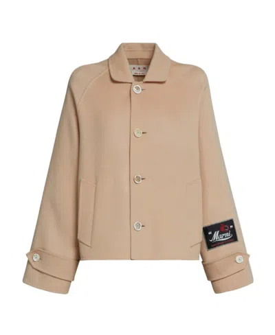 MARNI BEIGE JACKET IN WOOL AND CASHMERE