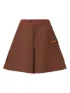 Marni Logo-patch Shorts In Brown