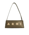 Marni Museo Baguette Bag In Green Leather In Brown