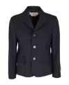 Marni Color-block Tailored Blazer With Classic Notch Lapel In Black