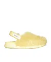 Marni Light Yellow Shearling Sabot In Yellow