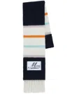 Marni Logo-patch Striped Scarf In White