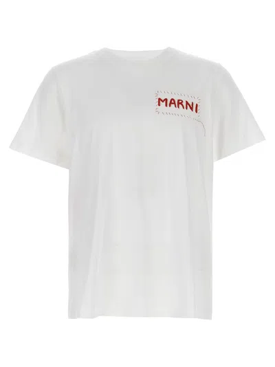 Marni Logo Patch T Shirt In White