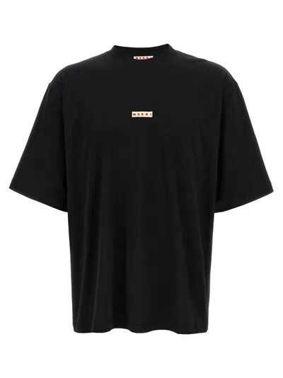 Marni Logo Patch T Shirt In Black