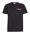 Marni Mens Black Embroidered Logo-patch Crewneck Cotton-jersey T-shirt In Black