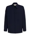 Marni Logo-patch Virgin-wool Shirt In Blue