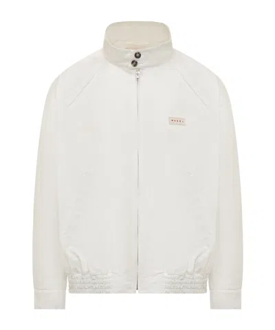 MARNI MARNI LOGO PATCH ZIPPED JACKET