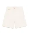 Marni Logo Plaque Denim Shorts In Pink