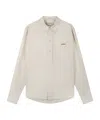 Marni Trunkaroo Plaque Embellished Denim Overshirt In Beige