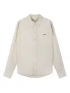 Marni Trunkaroo Plaque Embellished Denim Overshirt In Neutrals