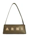 Marni Museo Baguette Bag In Green Leather In Brown