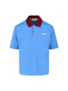 Marni Polo In Piquet Blu Con Colletto A Contrasto In Blue