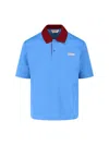 Marni Polo In Piquet Blu Con Colletto A Contrasto In Blue