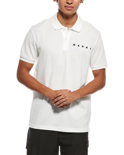 Marni Logo Polo Shirt In White