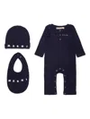 Marni Logo-print Babygrow Set (three Piece Set) In Blue