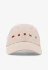 Marni Logo Print Baseball Cap In White