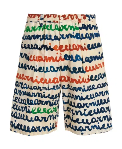MARNI MARNI HANDWRITING PRINTED POPLIN SHORTS