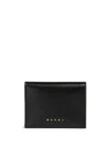 Marni Logo-print Bi-fold Saffiano Cardholder In Black