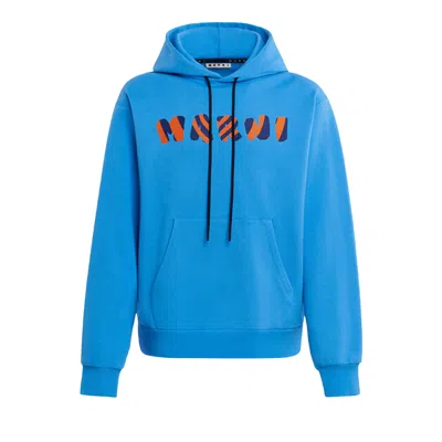 Pre-owned Marni Logo Print Bio Sweatshirt Hoodie 'cobalt' | Blue | Men's Size 60