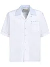 Marni White Organic Poplin Bowling Shirt With Logo