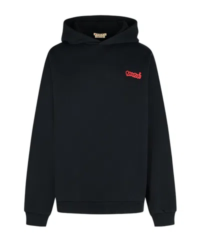 MARNI MARNI LOGO-PRINTED HOODIE