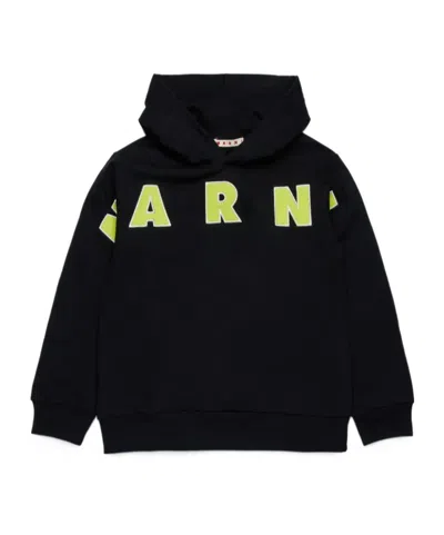 MARNI MARNI KIDS LOGO-PRINTED LONG-SLEEVED HOODIE
