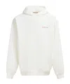 Marni Logo-print Cotton Hoodie In White