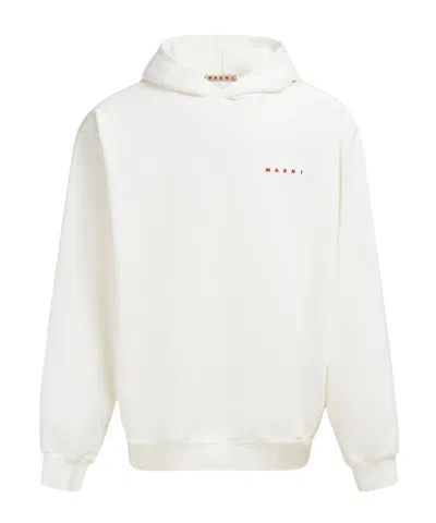 MARNI MARNI LOGO-PRINTED LONG-SLEEVED HOODIE