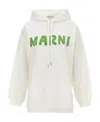 Marni Logo-print Cotton Hoodie In White
