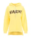 Marni Logo-print Cotton Hoodie In Yellow