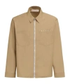 Marni Zipped Shirt With Hidden Logo In Nude
