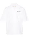 Marni White Poplin Bowling Hidden Logo Shirt In White