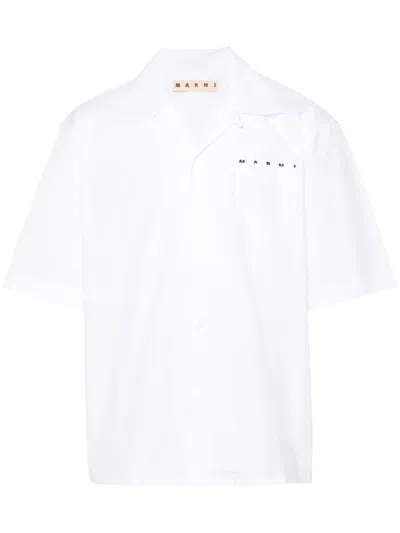 MARNI LOGO-PRINT COTTON SHIRT