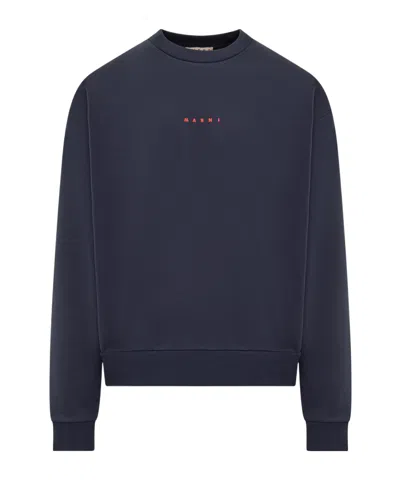 Marni Logo-print Cotton Sweatshirt In Black