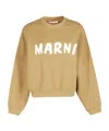 Marni Brown Printed Logo Sweatshirt In Nude