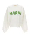 Marni Logo Cotton Sweatshirt In White