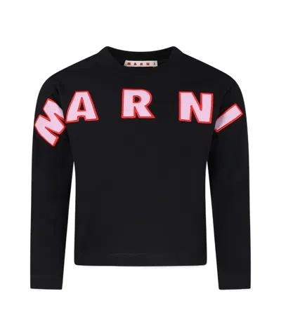 Marni Logo-print Cotton T-shirt In Black