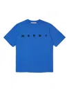 Marni Kids Logo T-shirt In Blue