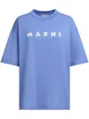 Marni Crew Neck Cotton T-shirt In Blue